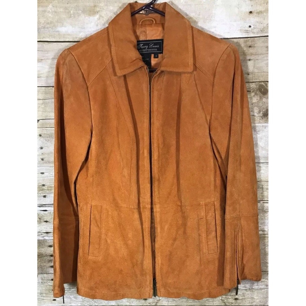 Terry Lewis Women Leather Zip Blazer Coat Jacket S